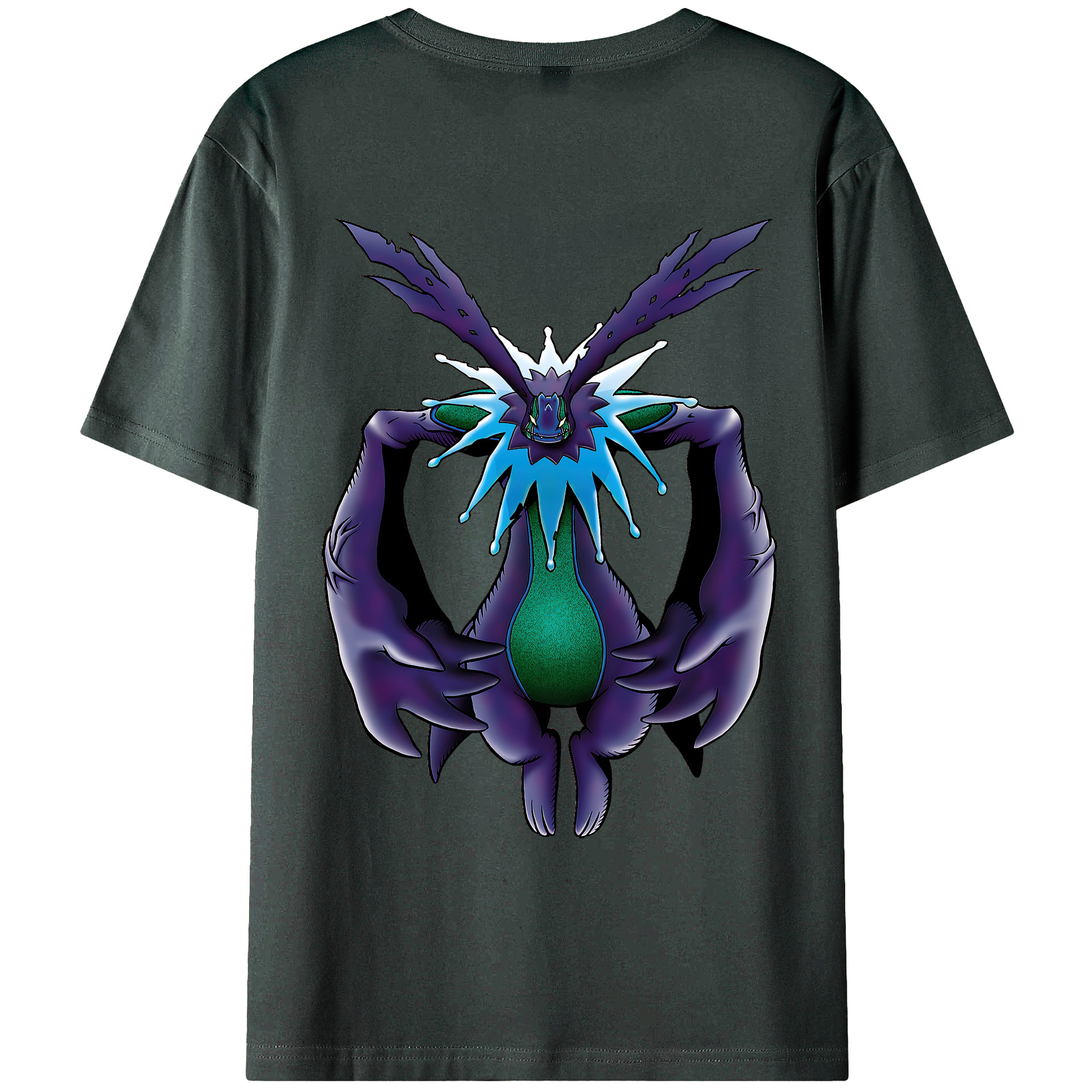 （画像用） Digimon デジタルモンスター/デジモン 綿100％ メンズ半袖Tシャツ（バックプリント） 通気性